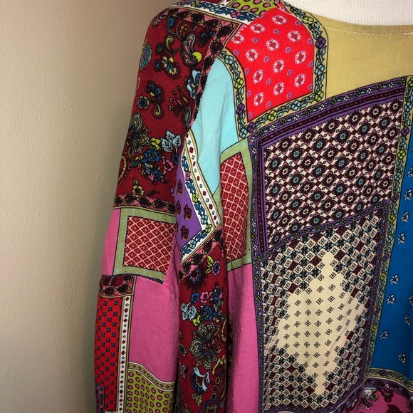 Entro Multi Collage Kimono w/Tassels,Size-Large - Picture 6 of 8